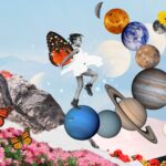 Surreal,Collage,Illustration,Art,With,Girl,,Butterflies,,And,Planets.,Butterfly